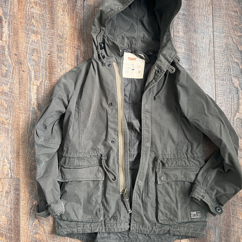 TNA Hooded Jacket in Olive Green